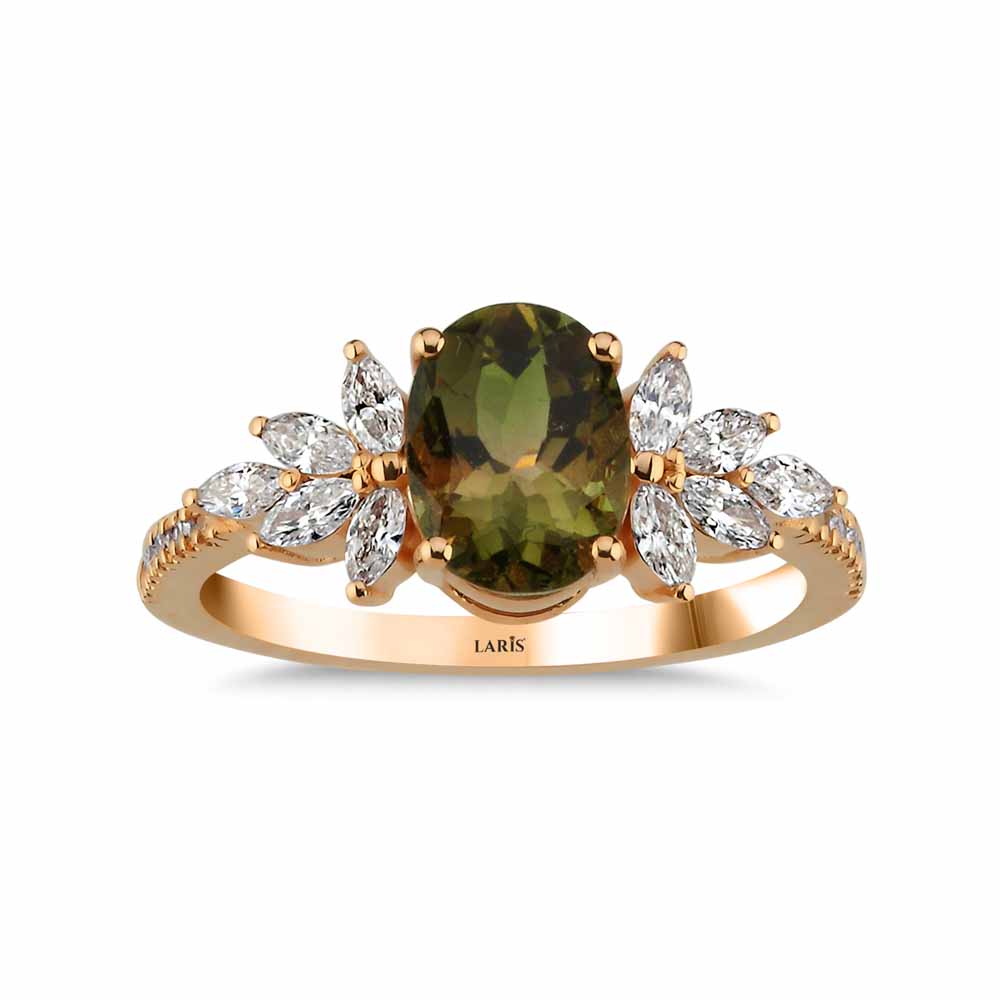 1,65 Karat Pırlanta Vintage Turmalin Yüzük