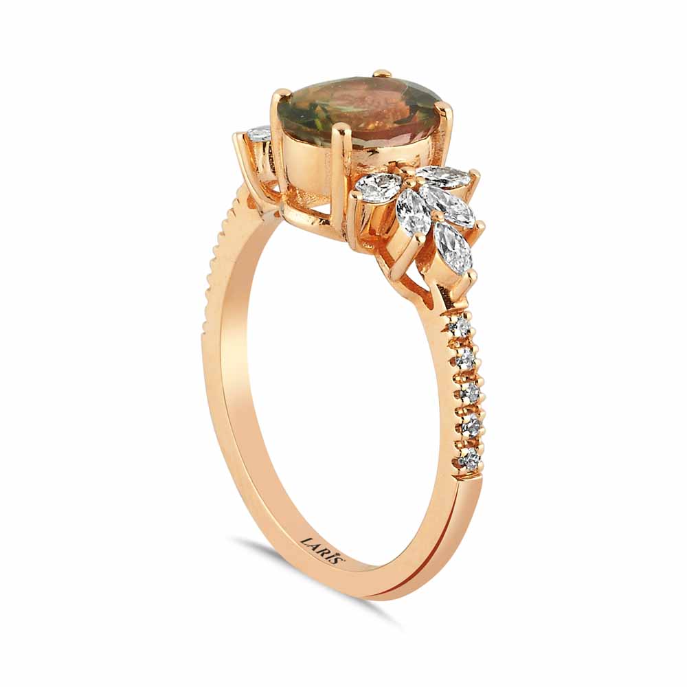 1,65 Karat Pırlanta Vintage Turmalin Yüzük