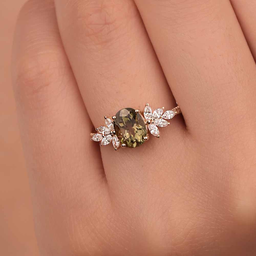 1,65 Karat Pırlanta Vintage Turmalin Yüzük