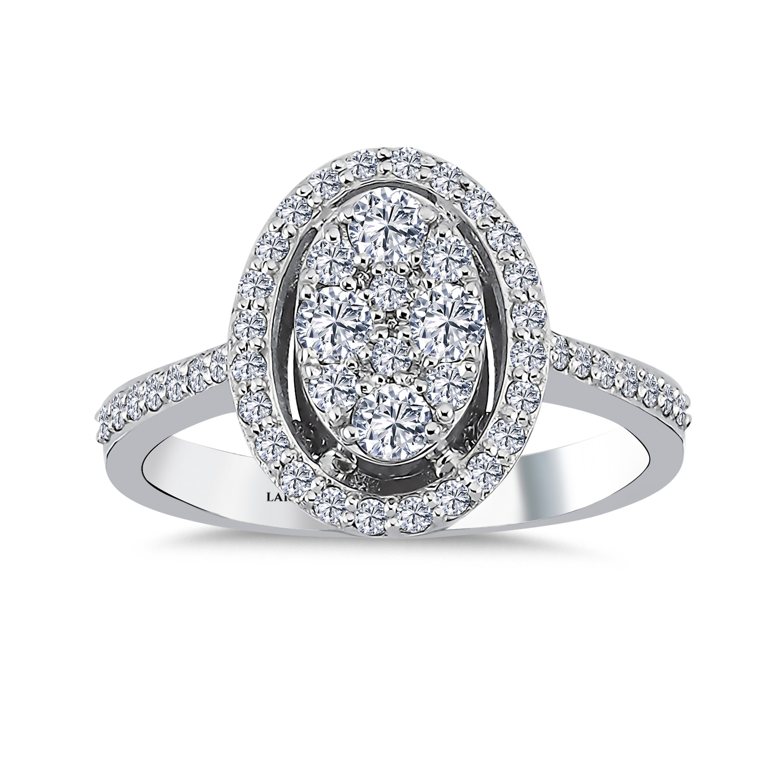 coronet yüzükler 0.66 Karat Pırlanta Oval Coronet Yüzük