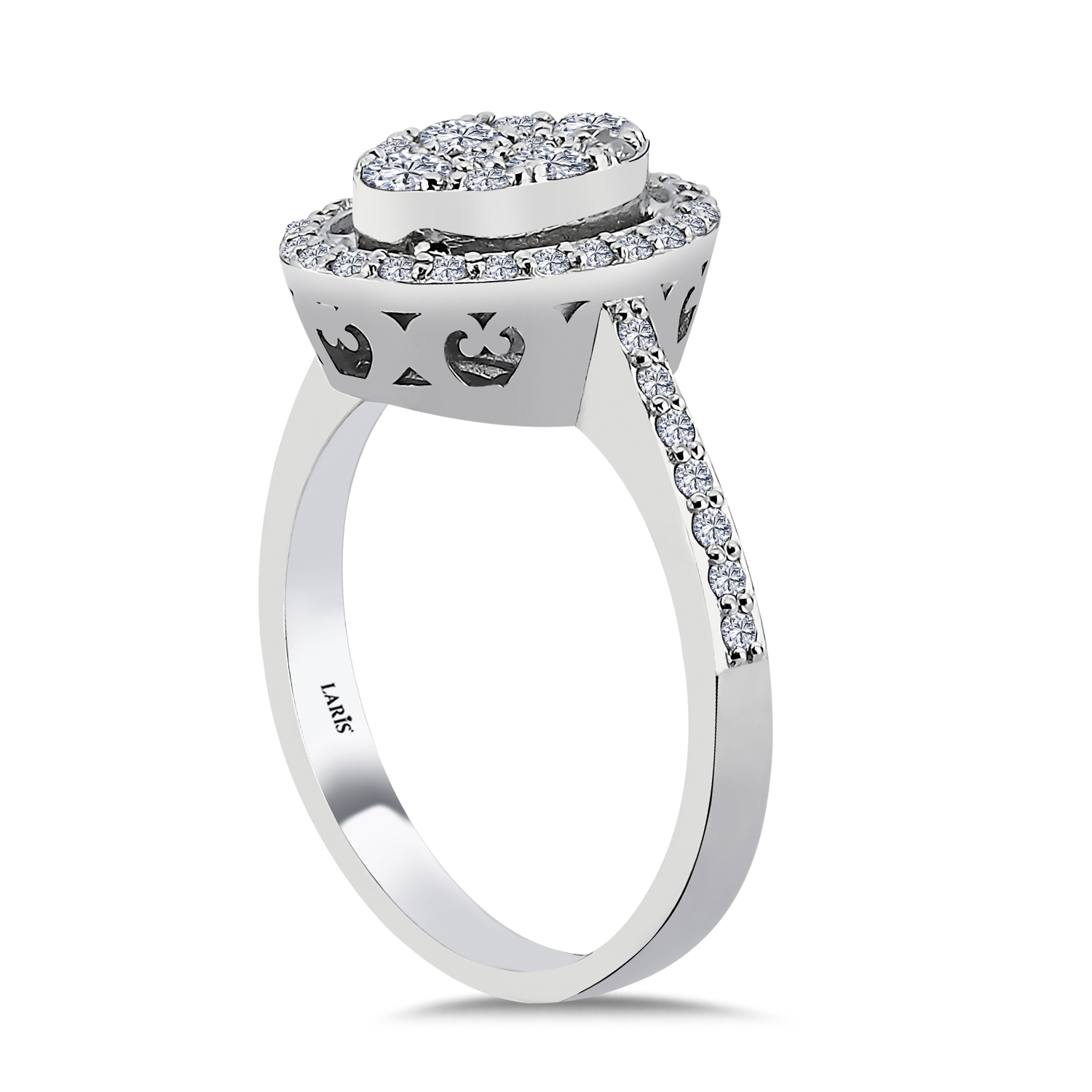 coronet yüzükler 0.66 Karat Pırlanta Oval Coronet Yüzük