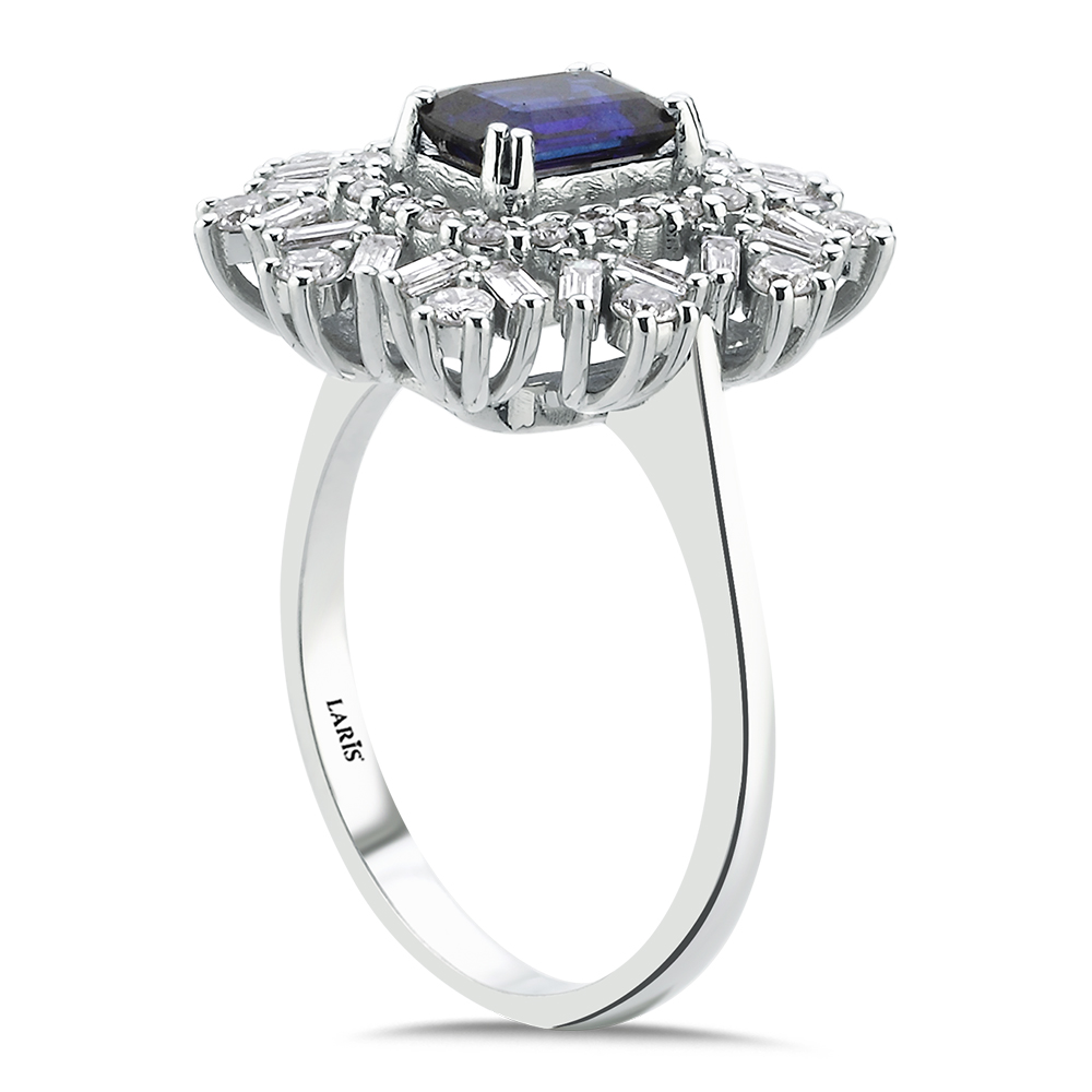 1,64 Karat Pırlanta Royale Safir Yüzük