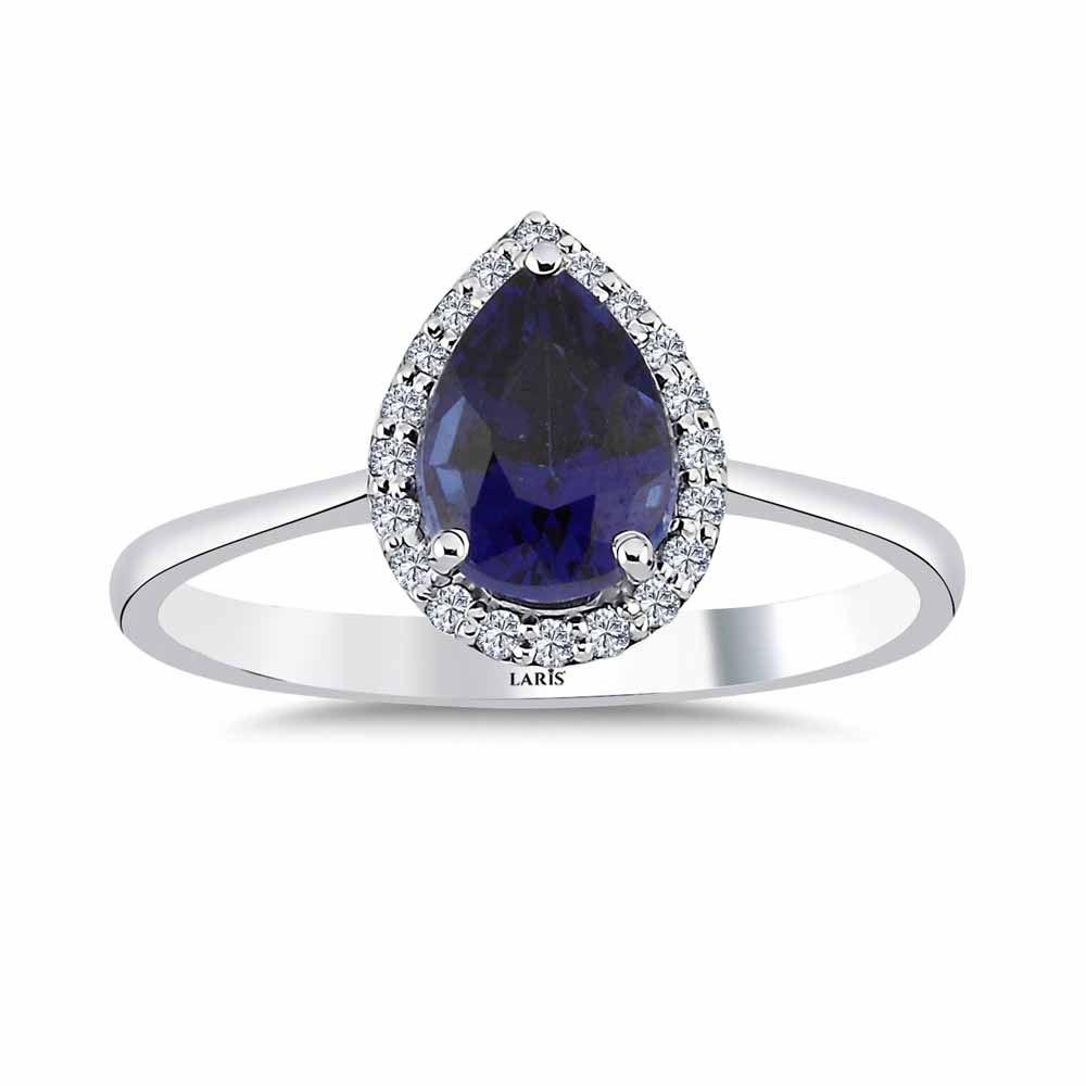 0,98 Karat Pırlanta Damla Royale Safir Yüzük