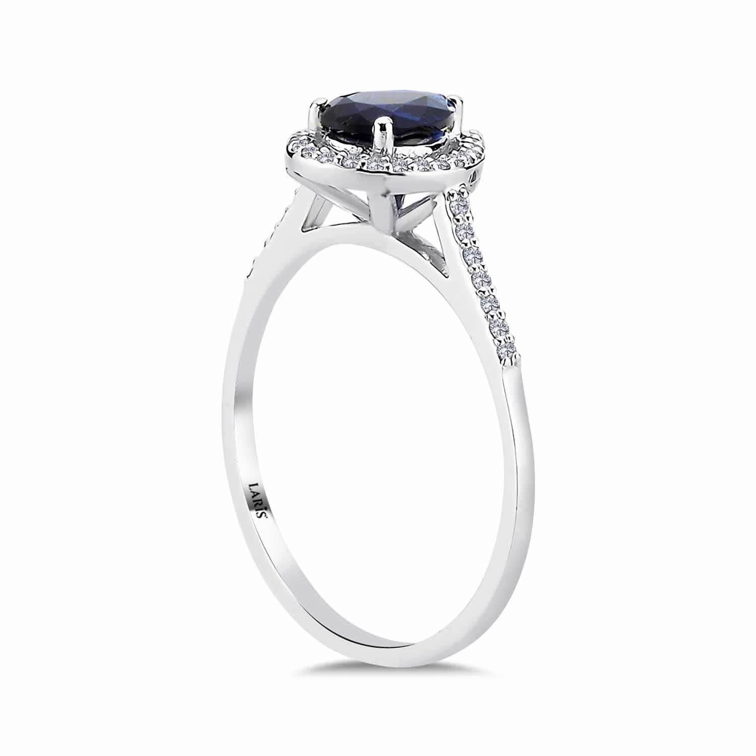 1,43 Karat Pırlanta Damla Royale Safir Yüzük