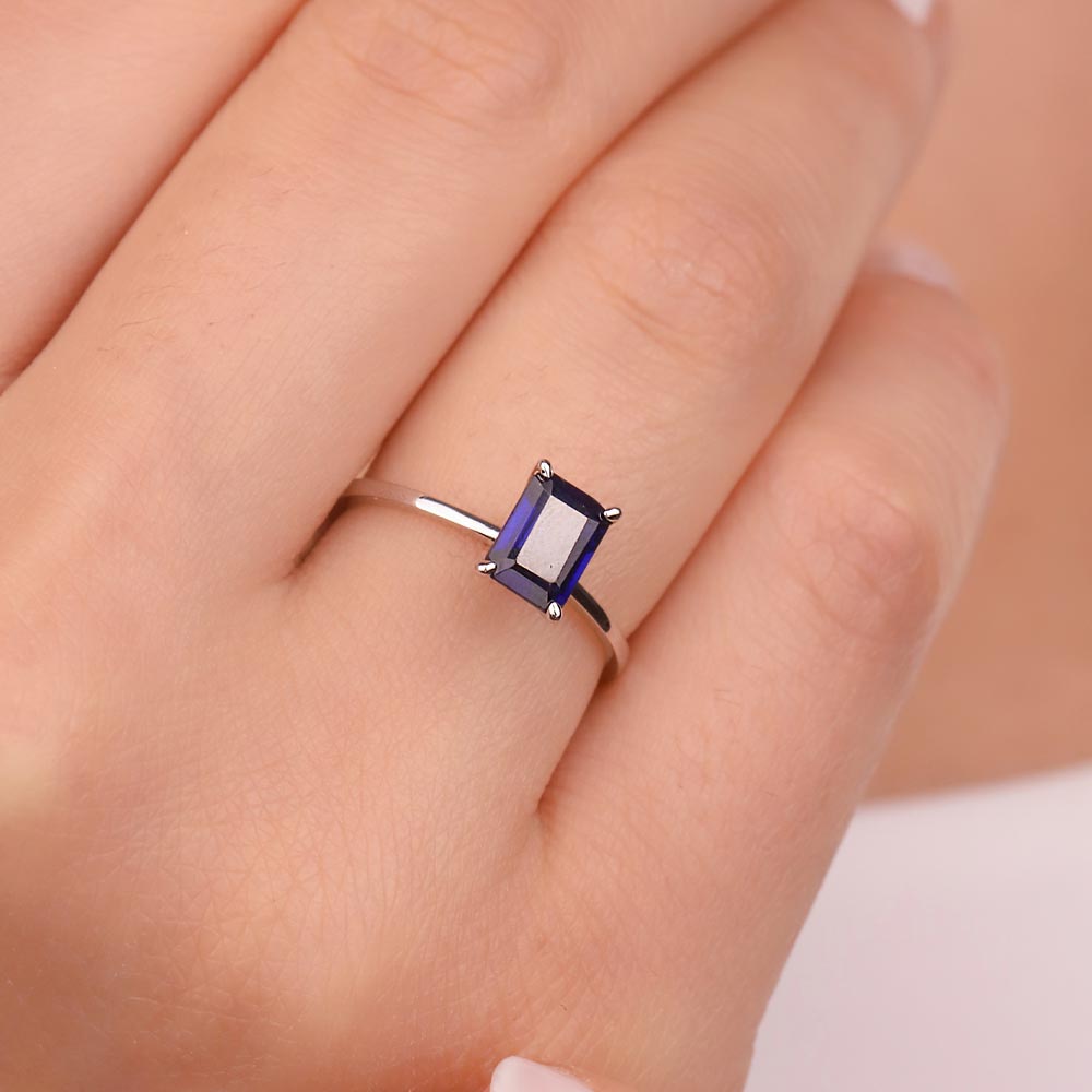 1,25 Karat Octagon Kesim Royale Safir Yüzük