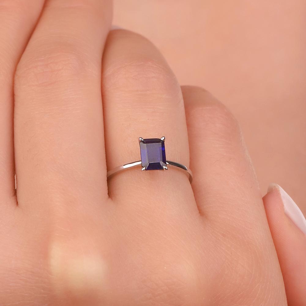 1,25 Karat Octagon Kesim Royale Safir Yüzük