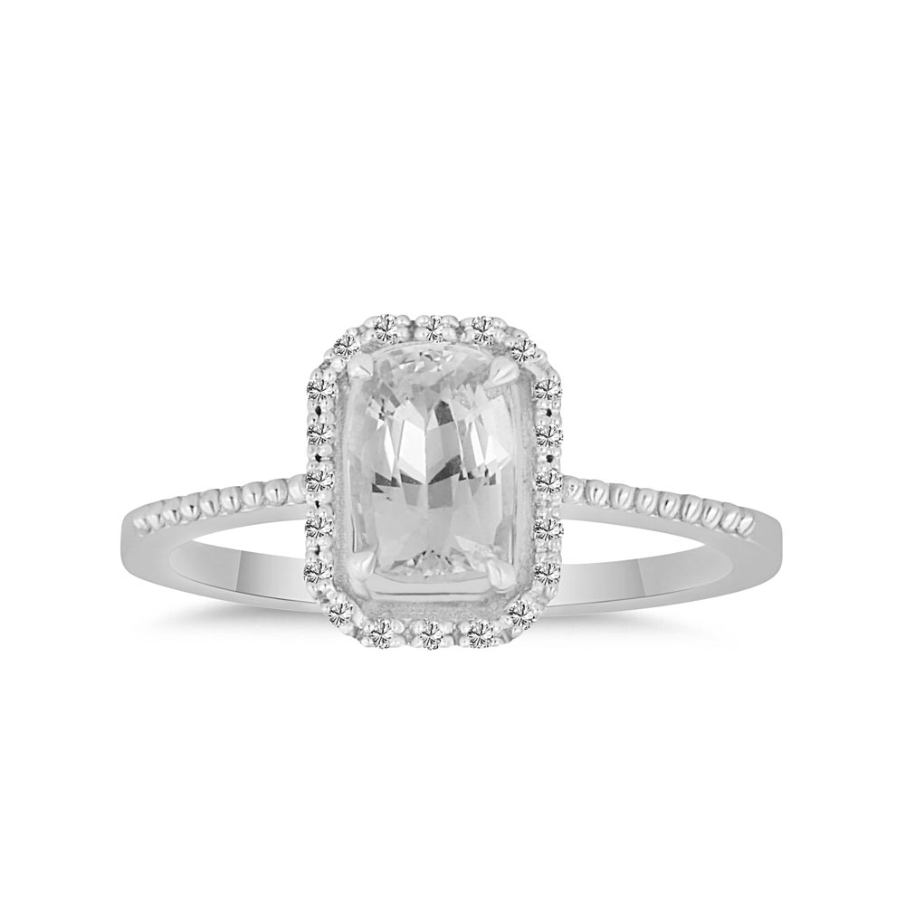 1.36 Karat Pırlanta Beyaz Safir Tektaş Yüzük