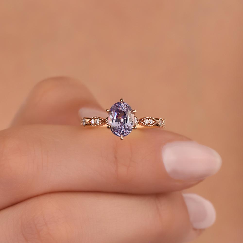 Vintage Yüzükler 2,10 Karat Pırlanta Safir Vintage Yüzük