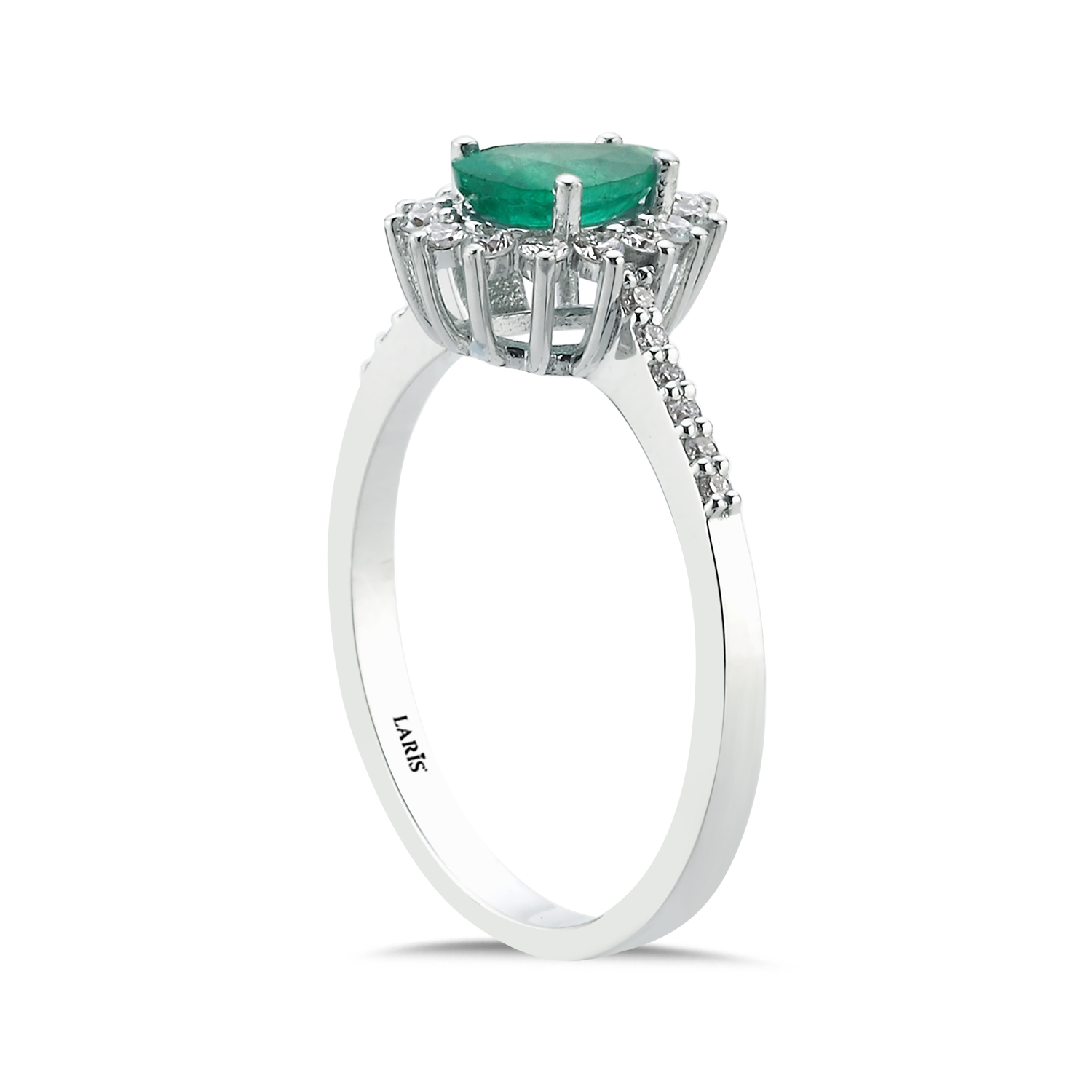 Zümrüt Yüzükler 0,95 Karat Pırlanta Jasmine Zümrüt Yüzük